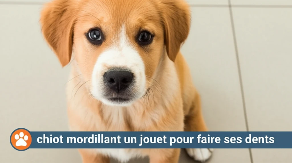 Chiot mâchant un jouet